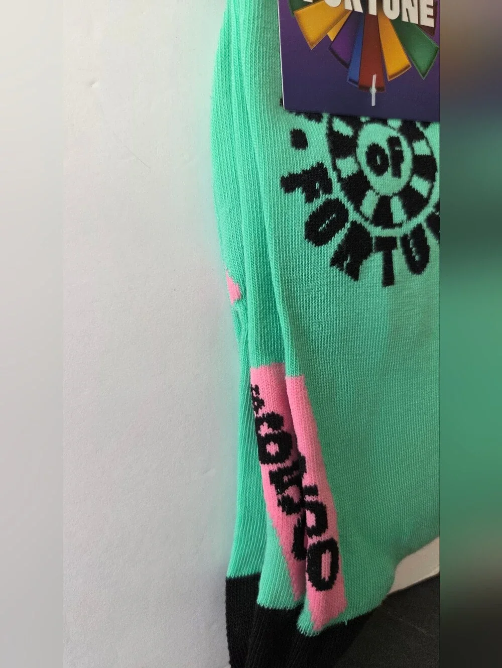Official Wheel of Fortune Mint Green Novelty Crew Socks NWT Size 7-12